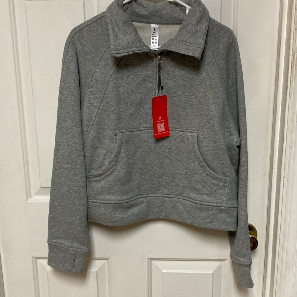 Cozy Gray Women's Quarter-Zip crop Sweat shirt